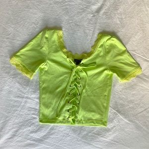 Psychedelic Delia’s Lace Green Neon Top